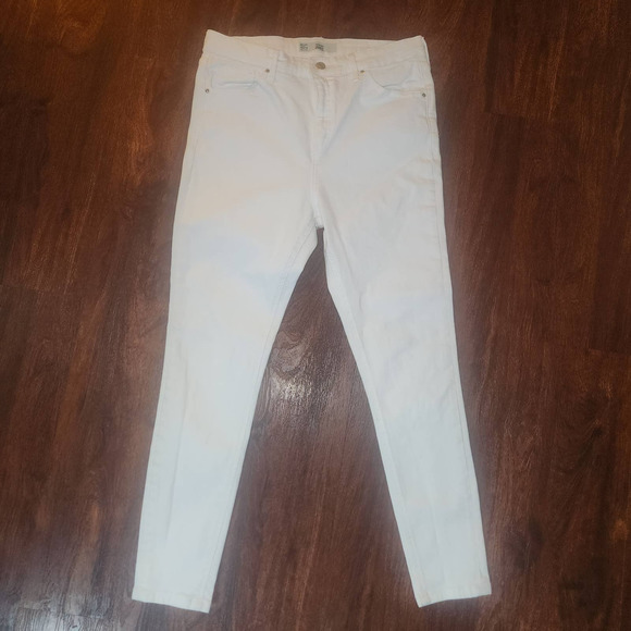 Topshop Moto Jamie Rock & Roll Skinny Jeans High Rise White, Size W32, L30 - Picture 3 of 11